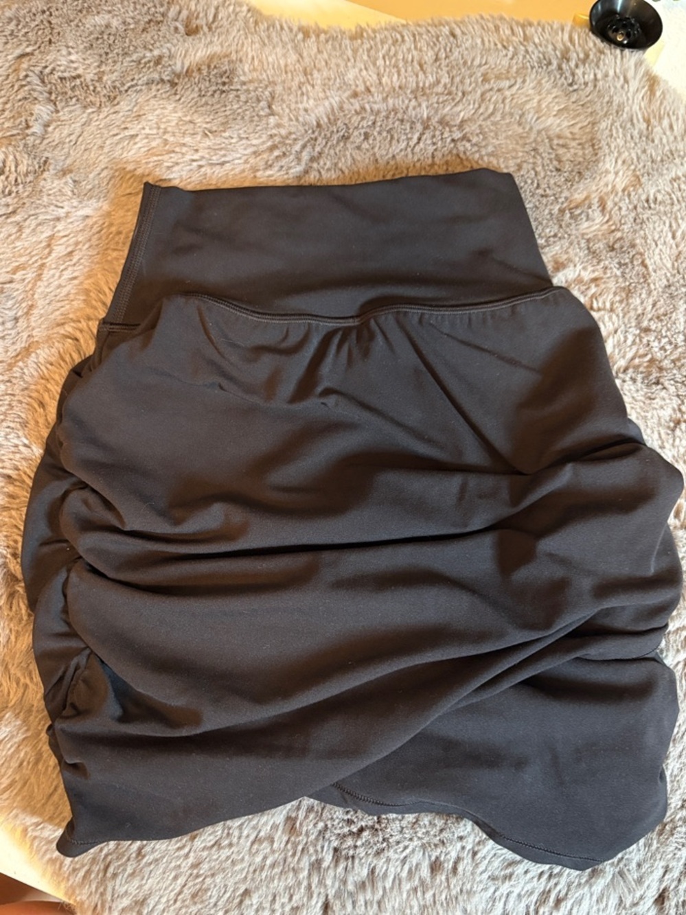 Athleta Black Ruched Mini Skirt Size XXS